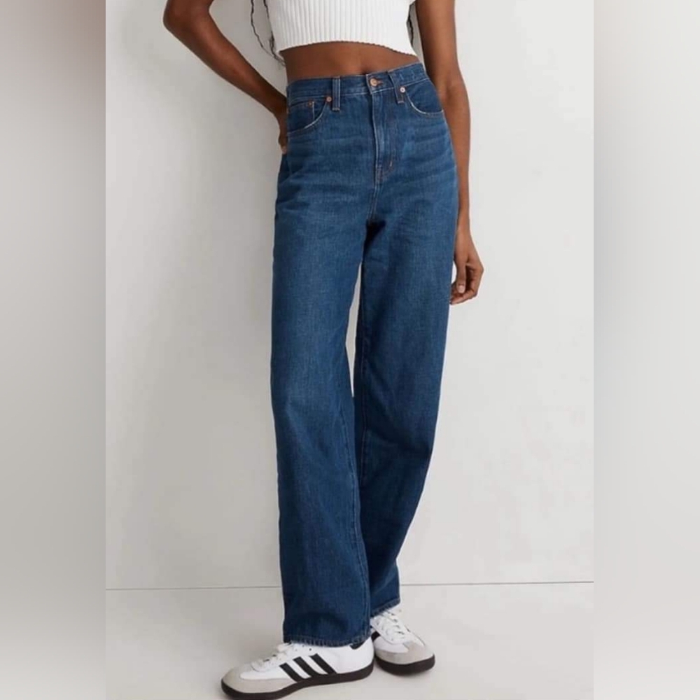 NWT Madewell High Rise Baggy Straight Leg Blue Jeans